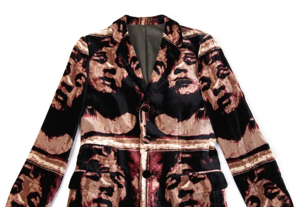 Jean Paul GAULTIER FEMME Face Patterned Velour Jacket K-171031_003