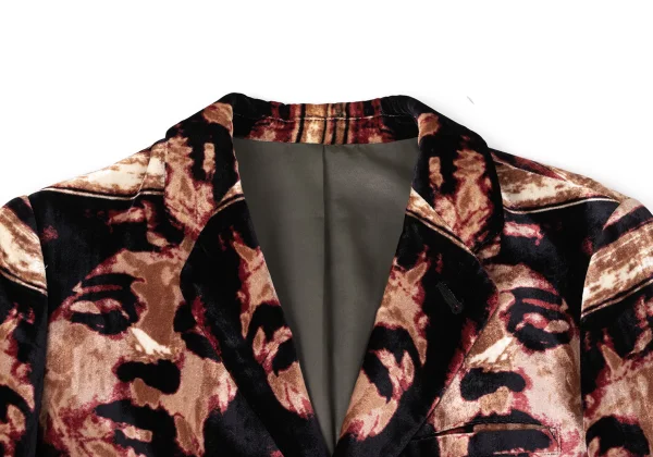 Jean Paul GAULTIER FEMME Face Patterned Velour Jacket K-171031_004