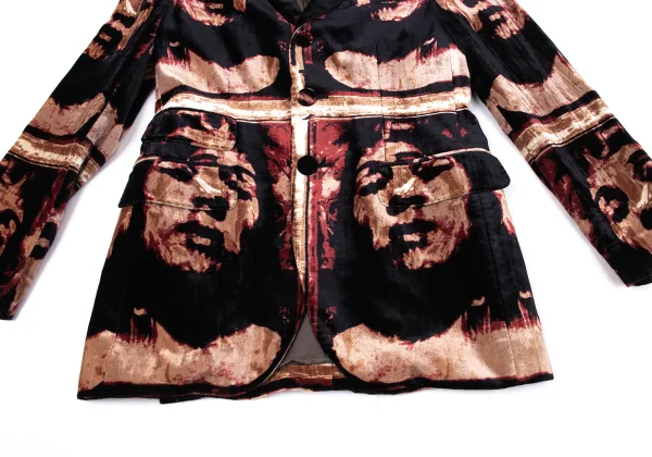 Jean Paul GAULTIER FEMME Face Patterned Velour Jacket K-171031_009