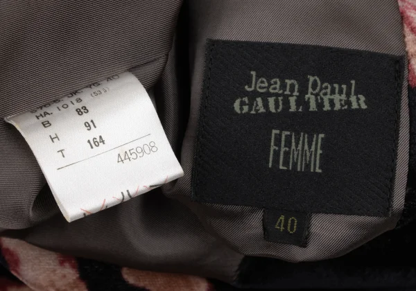 Jean Paul GAULTIER FEMME Face Patterned Velour Jacket K-171031_019