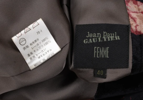 Jean Paul GAULTIER FEMME Face Patterned Velour Jacket K-171031_020
