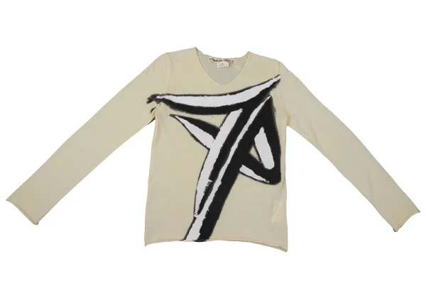 COMME des GARCONS Wool Graphic Painted Knit Top K-171032_002