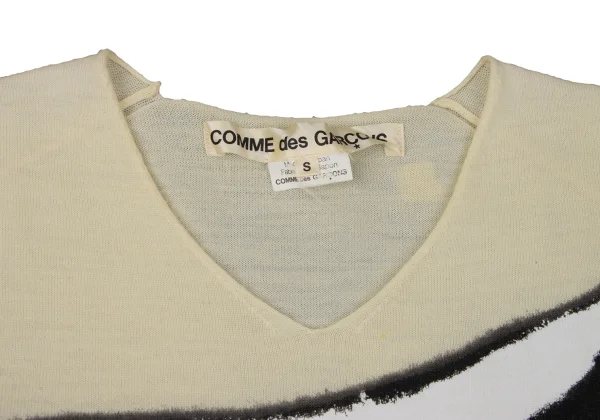 COMME des GARCONS Wool Graphic Painted Knit Top K-171032_004