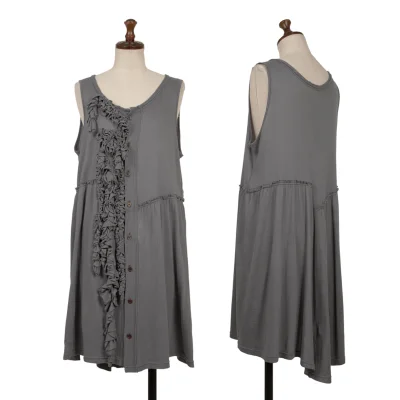 Y's Cotton Lyocell Frill Sleeveless Top