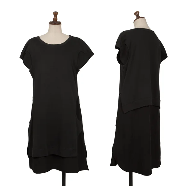 Y's Knit Layered Sleeveless Tunic Black 2 K-171036_001