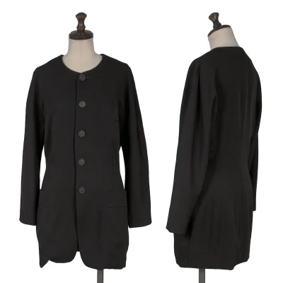 Yohji Yamamoto×THE GINZA STORY Wool Gabardine Collarless Jacket