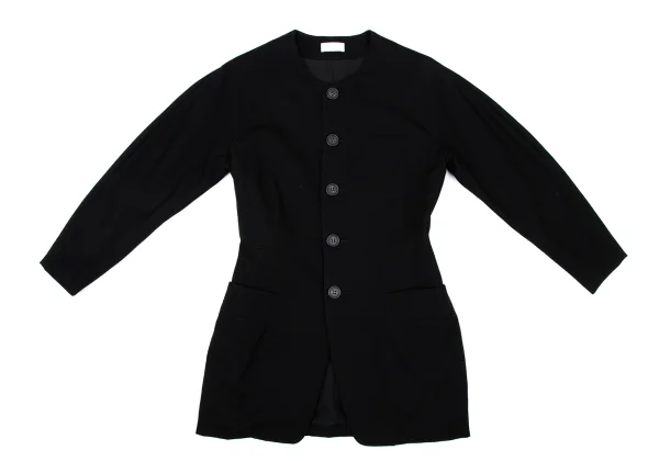 Yohji Yamamoto×THE GINZA STORY Wool Gabardine Collarless Jacket K-171043_002