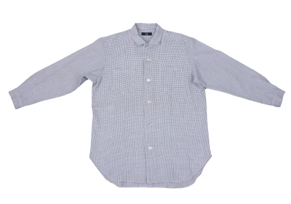 Y's Poly Rayon Houndstooth Open-collar Long-sleeve Shirt K-171045_002