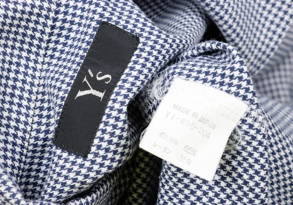 Y's Poly Rayon Houndstooth Open-collar Long-sleeve Shirt K-171045_020