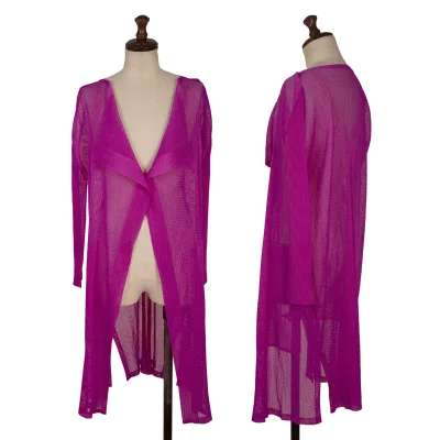 PLEATS PLEASE Pleated Mesh Long Cardigan