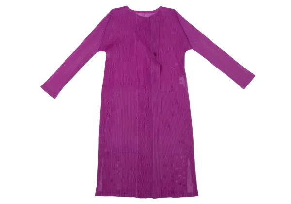 PLEATS PLEASE Pleated Mesh Long Cardigan K-171047_002