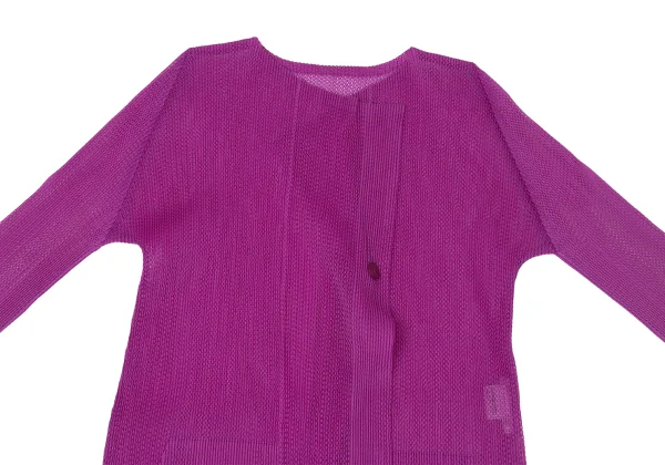 PLEATS PLEASE Pleated Mesh Long Cardigan K-171047_003