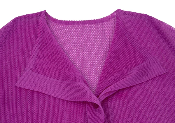 PLEATS PLEASE Pleated Mesh Long Cardigan K-171047_005