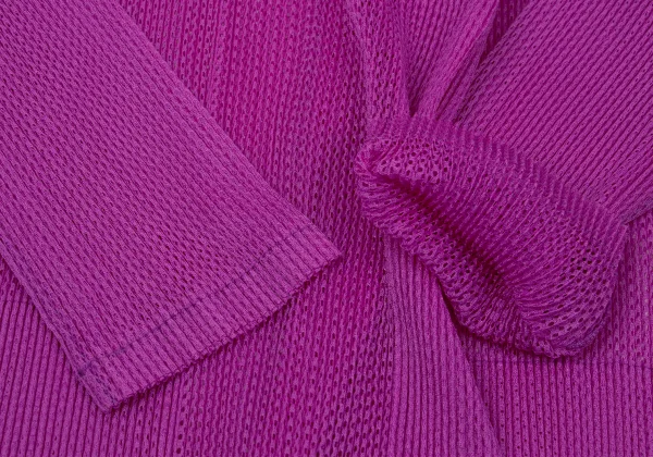 PLEATS PLEASE Pleated Mesh Long Cardigan K-171047_008