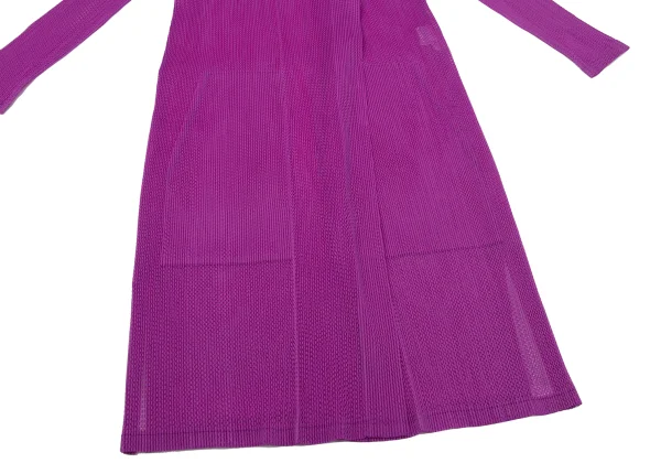 PLEATS PLEASE Pleated Mesh Long Cardigan K-171047_009