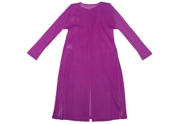 PLEATS PLEASE Pleated Mesh Long Cardigan K-171047_013