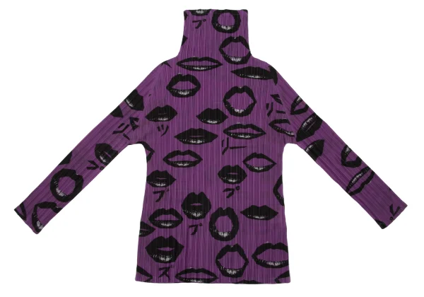 PLEATS PLEASE Lip Print Turtleneck T Shirt K-171049_002
