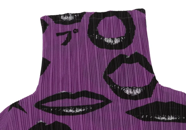 PLEATS PLEASE Lip Print Turtleneck T Shirt K-171049_004