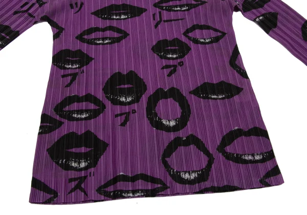 PLEATS PLEASE Lip Print Turtleneck T Shirt K-171049_007