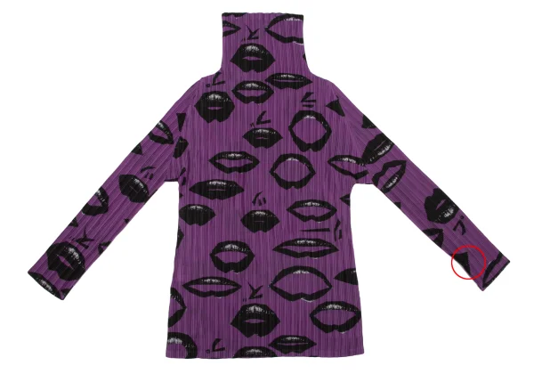 PLEATS PLEASE Lip Print Turtleneck T Shirt K-171049_010