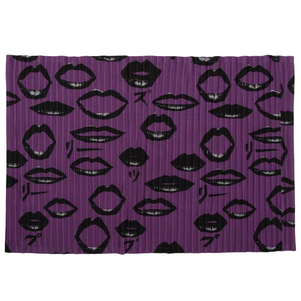 PLEATS PLEASE Lip Print Snood Purple,Black  K-171050_001