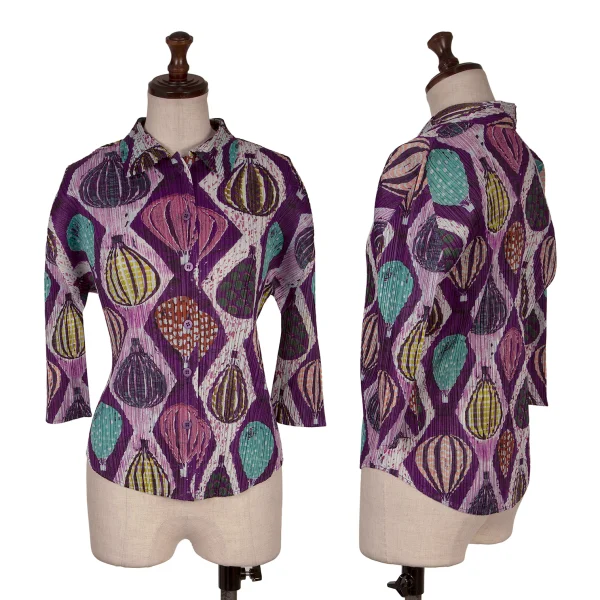 PLEATS PLEASE Hot Air Balloon Print Shirt Purple,Multi-Color 3 K-171052_001