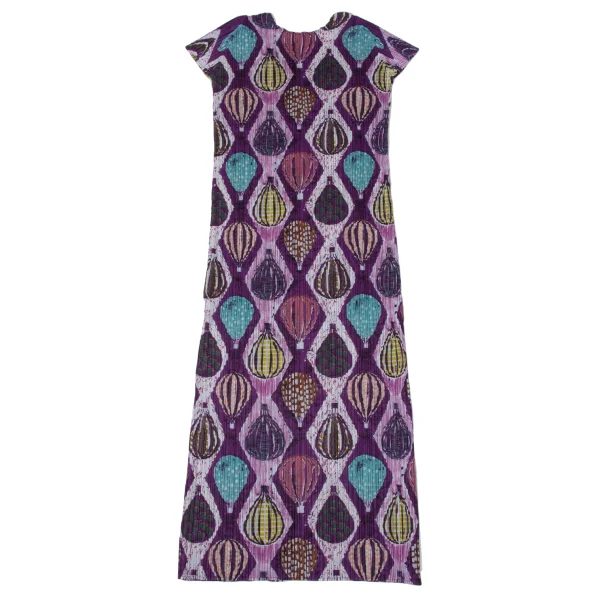 PLEATS PLEASE Hot Air Balloon Print French Sleeve Dress K-171053_008