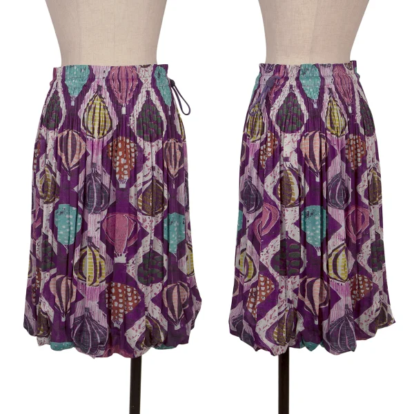 PLEATS PLEASE Hot Air Balloon Print Skirt Purple 5 K-171054_001