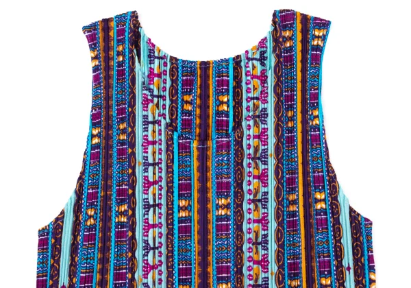 PLEATS PLEASE Pleated Ethnic Print Tank Top K-171055_003