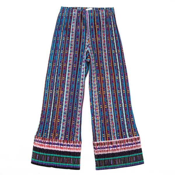 PLEATS PLEASE Pleated Ethnic Print Pants Multi-Color S-M K-171056_001