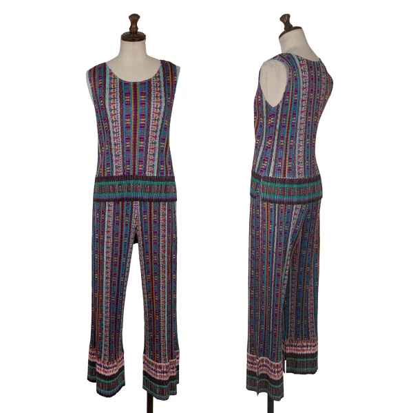 PLEATS PLEASE Pleated Ethnic Print Pants K-171056_009