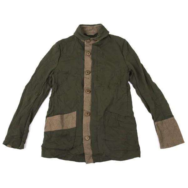 Y's Mixed-material Wrinkle Processing Jersey Jacket K-171060_002
