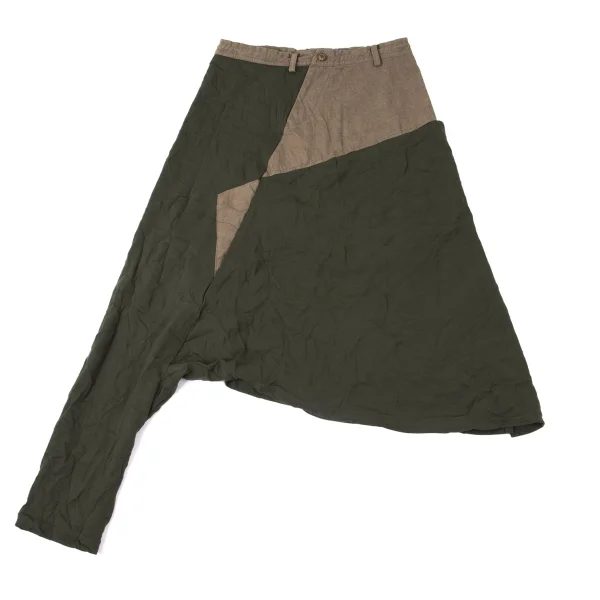 Y's Wrinkled Jersey Asymmetrical Dropped Crotch Pants K-171061_002