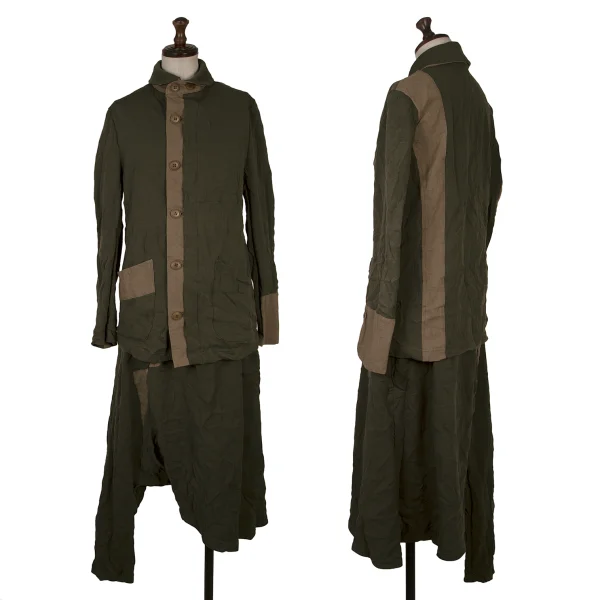 Y's Wrinkled Jersey Asymmetrical Dropped Crotch Pants K-171061_013