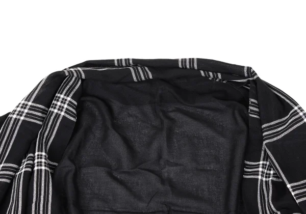 Y's Checked Fringe Stole Bolero K-171064_004