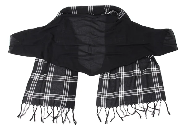 Y's Checked Fringe Stole Bolero K-171064_009