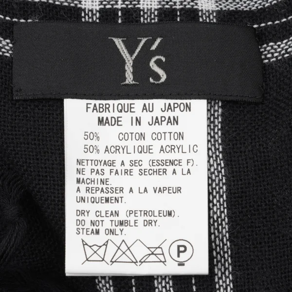 Y's Checked Fringe Stole Bolero K-171064_012