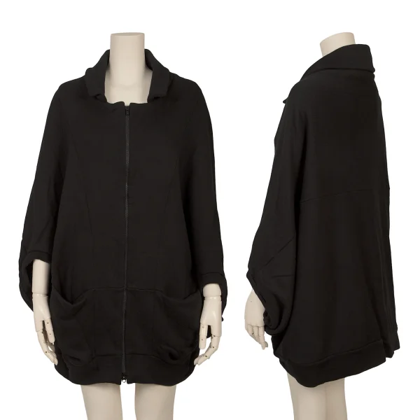 Y's Flat Collar Sweatshirt Zip Jacket Black 2 K-171065_001