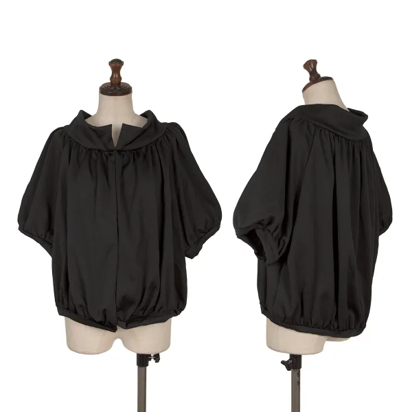 Y's Gathered Raglan Short Sleeve Blouse Black 2 K-171067_001