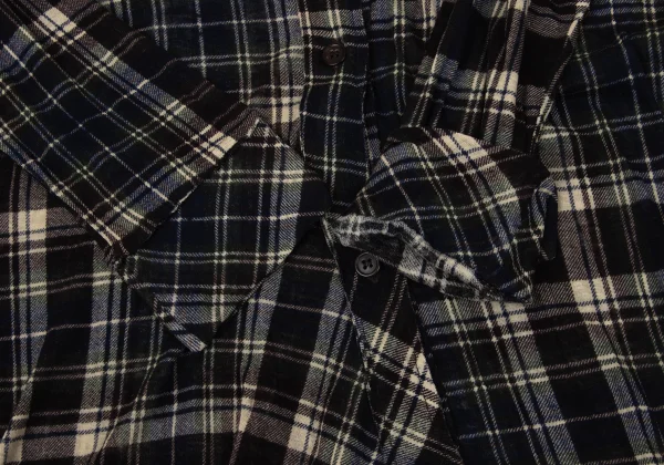 Y's Hem Frill Asymmetrical Sheer Check Cardigan K-171071_006