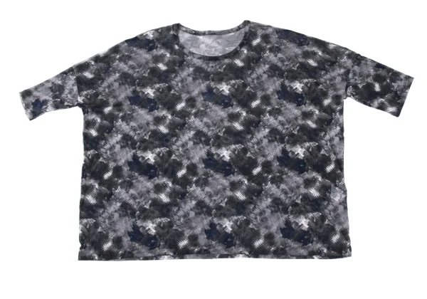 Y's Printed Off-shoulder Mesh Wide Top K-171072_002