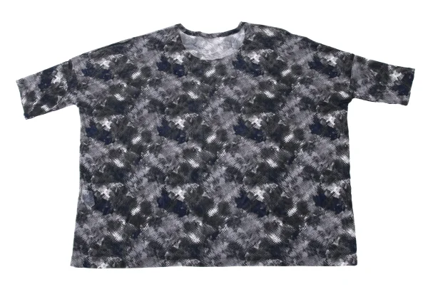 Y's Printed Off-shoulder Mesh Wide Top K-171072_008