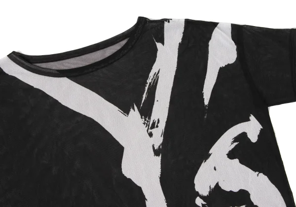 Y's Logo Print Mesh Wide T-shirt K-171073_005