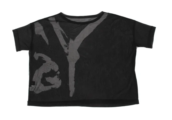 Y's Logo Print Mesh Wide T-shirt K-171073_010