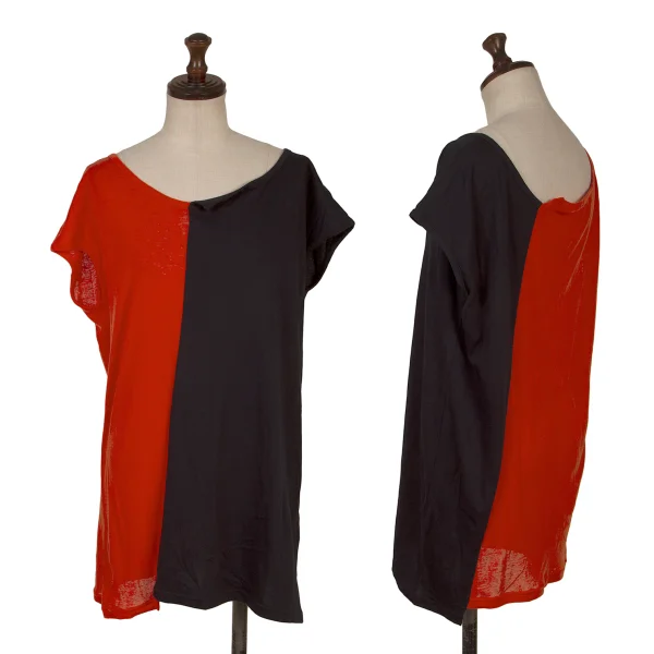 Y's Bicolor Switching Top Orange,Black 2 K-171074_001