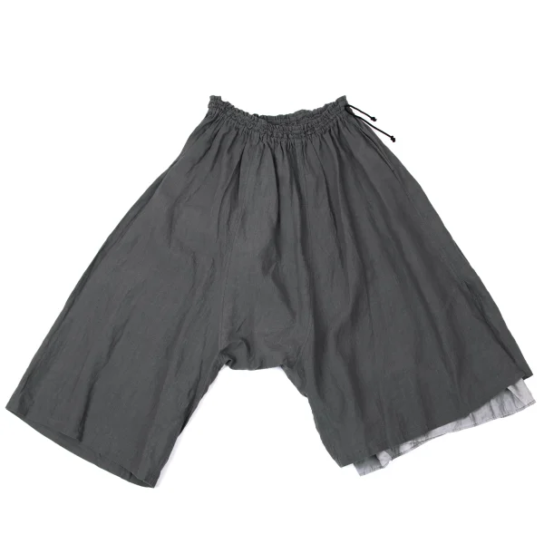 Y's Linen Asymmetry Dropped Crotch Pants Grey 3 K-171078_001