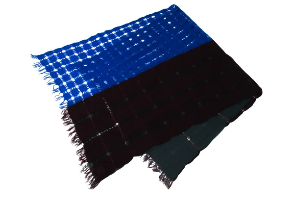 Y's Checked Woven Color Switching Stole K-171087_002