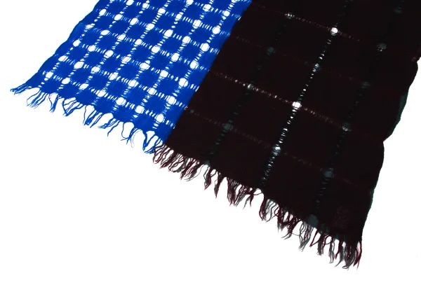 Y's Checked Woven Color Switching Stole K-171087_003