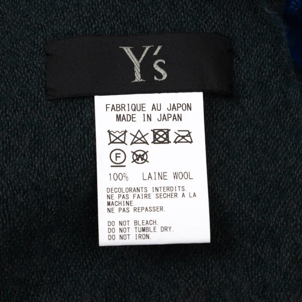 Y's Checked Woven Color Switching Stole K-171087_007