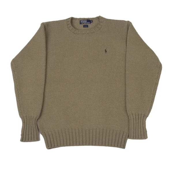 POLO by Ralph Lauren Pony Embroidery Wool Knit Sweater Mocha beige M K-171095_001